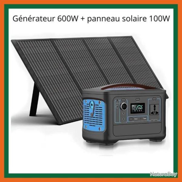 G�n�rateur Solaire 600W avec Panneau Solaire 100W - LIVRAISON GRATUITE