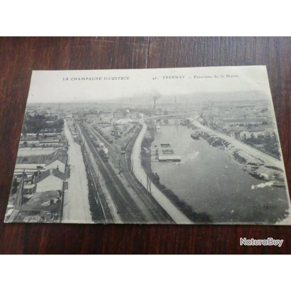 CP  dpt  51  EPERNAY  PANORAMA DE LA MARNE