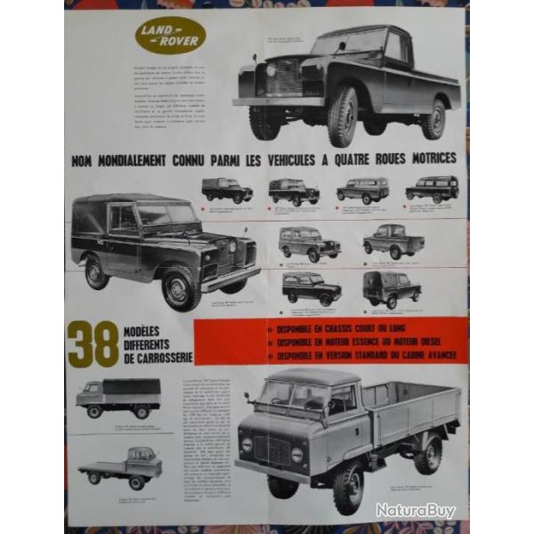 Land Rover 88 109 Srie IIa Dpliant Brochure en Franais ancien 1965-66 RARE !