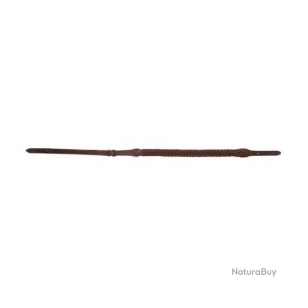 BRETELLE FUSIL SPORFABRIC CUIR TRESSE MARRON 30MM