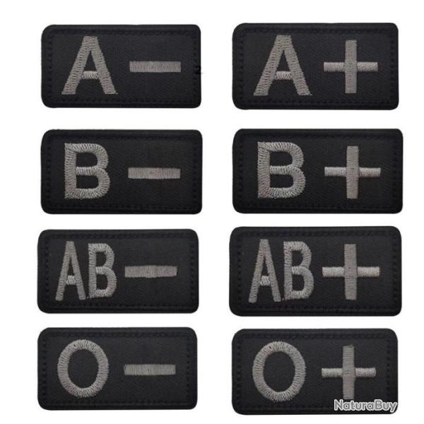 �cusson patch GROUPE SANGUIN pour GILET TACTIQUE POLICE, ARM�E, SECURIT�......(O n�gatif)