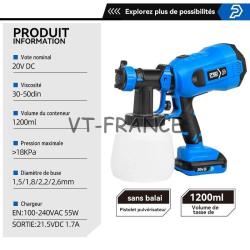 Pistolet a Peinture Pro Vernis Lasure Sans Fil -A 20260729082517