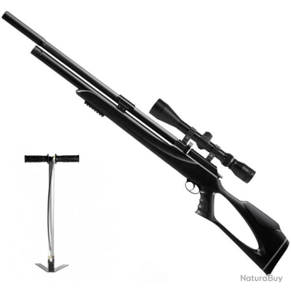 CARABINE PCP SNOWPEAK M25. + Lunette 3-9x40 MilDot + Pompe bar Cal. 5,5 mm, 19,9 Joules