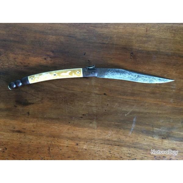 COUTEAU PLIANT CHATELLERAULT MODELE SOLOGNOT XIXEME 42,5 CM CLASP KNIFE 19TH CENTURY NAVAJA STYLE