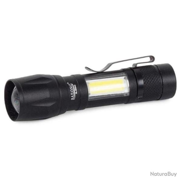 LAMPE TORCHE DE POCHE ZOOM CREE XPE COB T6 IPX4 STROBOSCOPE PORTEE 300 METRES