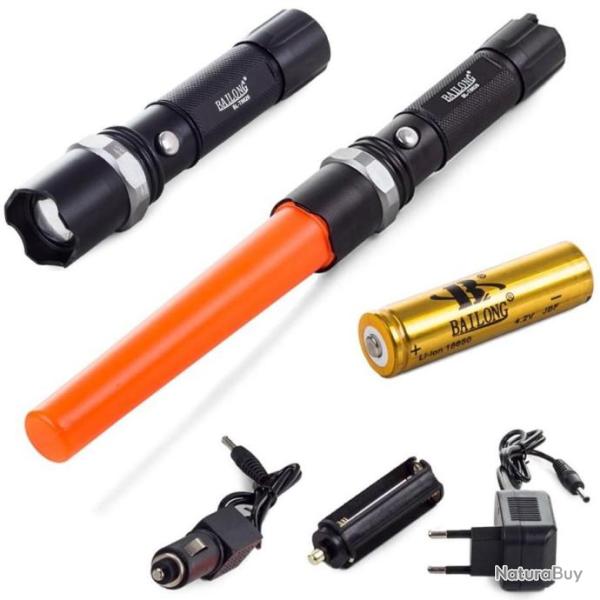 LAMPE DE SIGNALISATION XML T6 BATON CONE ROUGE CIRCULATION POLICE GENDARMERIE