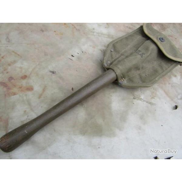 pelle pliante US ww2 deuxi�me guerre toile bi couleur V.G.Co1944 pelle AMES