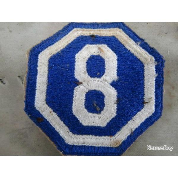 patch 8 corps arm�e Inf Div US army ww2 deuxi�me guerre am�ricain GI d�barquement
