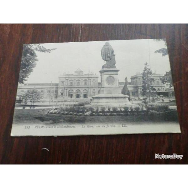 CP  dpt 51  REIMS  LA GARE VUE DU JARDIN