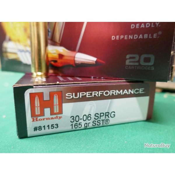 Balles HORNADY 30-06 SPRG 165gr SST en boite de 20