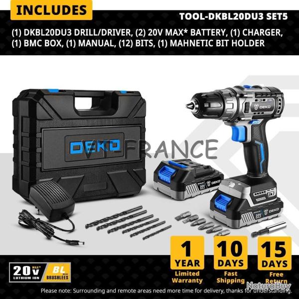 Perceuse Visseuse Sans Fil Pro 20V 42N.M, Modele: SET 5