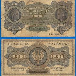 Pologne 10000 Marek 1922 Grand Billet Europe Centrale Zlotych Mareks
