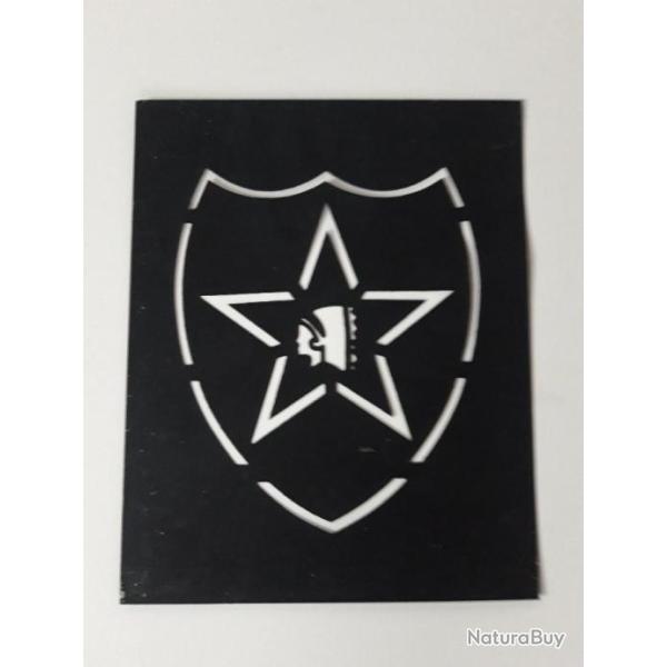 POCHOIR MTALLIQUE DE LA 2 EME DIVISION D INFANTERIE AMRICAINE