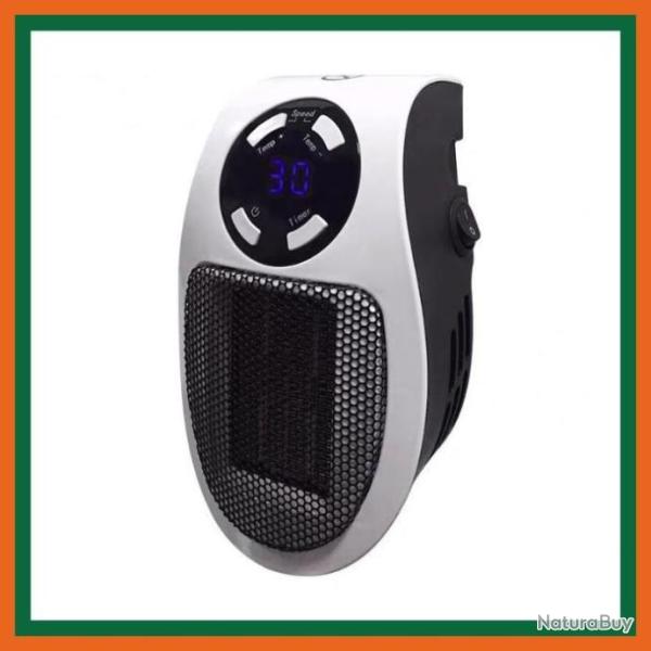 Radiateur soufflant c�ramique 500W avec t�l�commande - Pour caravane, salle de bain, chambres