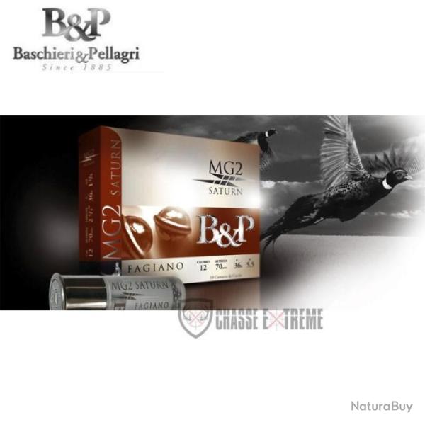 Boite de 10 Cartouches B&P MG2 Saturn Fagiano 36G Cal 12/70 Pb 5.5