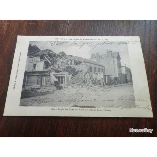 CP  dpt  51 REIMS  RUE DU MONT D ARENE  ET SAINT THIERRY
