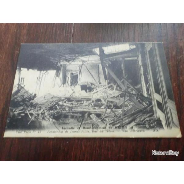 CP  dpt  51  REIMS  PENSIONNAT DE JEUNE FILLE  RUE DU TRESOR