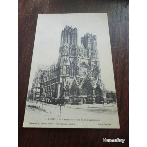 CP  dpt  51  REIMS  CATHEDRALE  AVANT LE BOMBARDEMENT