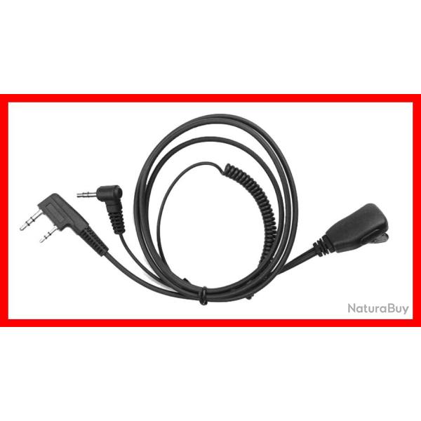 CABLE DE LIAISON TALKIE G9 - CASQUE PELTOR AVEC MICRO INTEGRE VERS CASQUE AVEC PRISE JACK 3.5