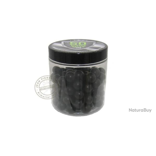 Pot de 100 billes calibre .50 - Caoutchouc ou caoutchouc durci Caoutchouc