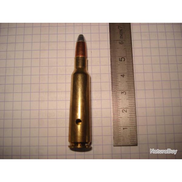 une cartouche de250 savage neutralise, tui perc, amorce percute, pour collection