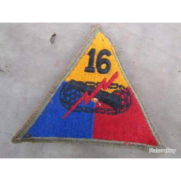 patch 16 division blind�e ww2 US insigne deuxi�me guerre am�ricain GI d�barquement Europe