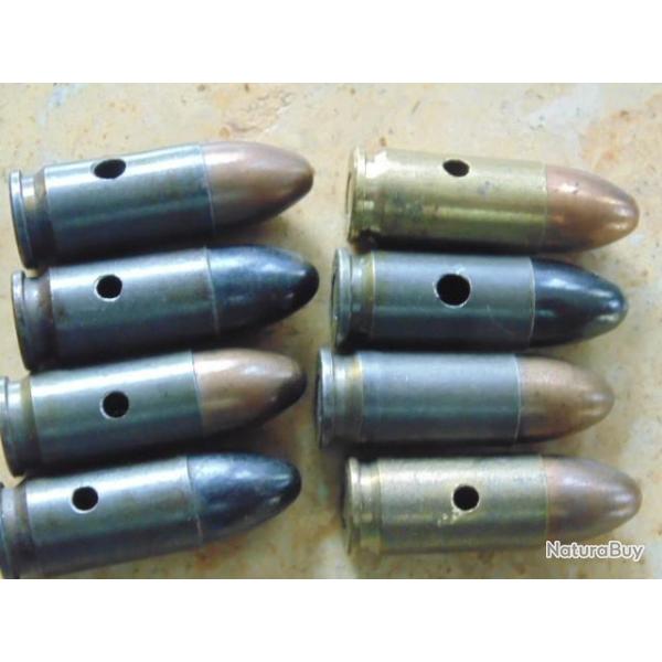 1 seule munition 9mm 9x19 Allemand P08 Luger neutralis�e perc�e percut�e Allemagne ww1 1917 1918 C96