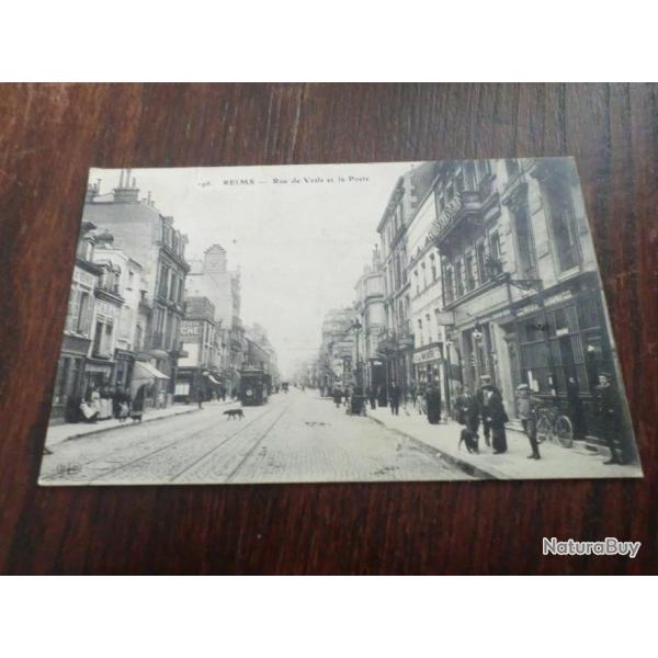CP  dpt  51  REIMS  RUE DE VESLE  ET LA POSTE