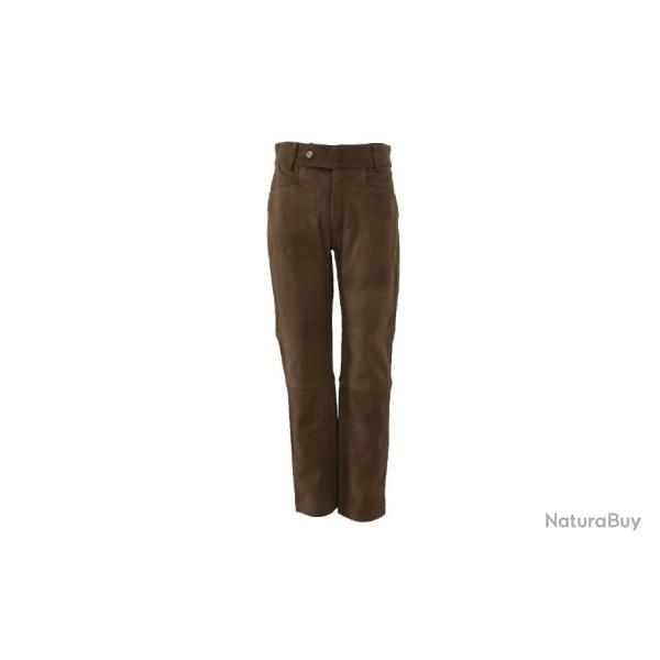 Pantalon en cuir Marron "Dos remont�" Chasse El�gance CE702