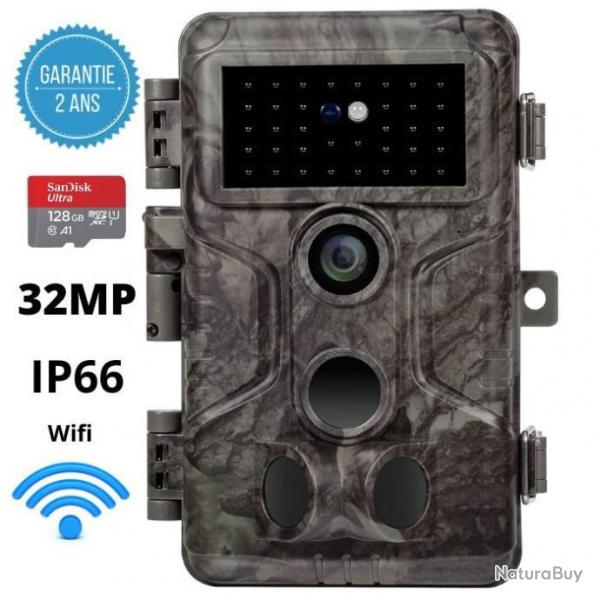 Cam�ra de chasse 32MP - Carte SD 128 offerte -  Garantie 2 ans - IP66 - Livraison gratuit et rapide