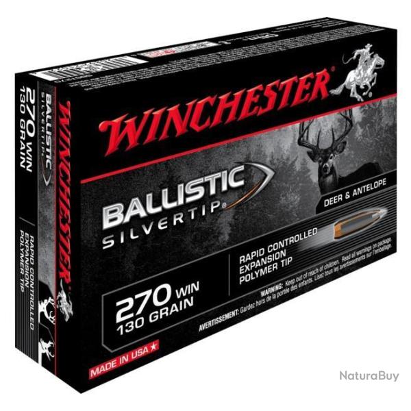 Munitions WINCHESTER BALLISTIC SILVERTIP BST 270WIN 130gr 8.42g par 20