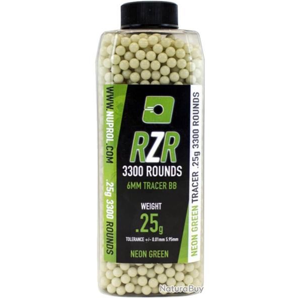 Billes Airsoft 6mm RZR 0.25g bouteilles 3500 bbs TRACER vertes-0,25g Verte