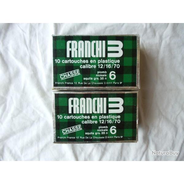 4 Botes de cartouches ancienne neuves plastique FRANCHI 3 en cal 12.