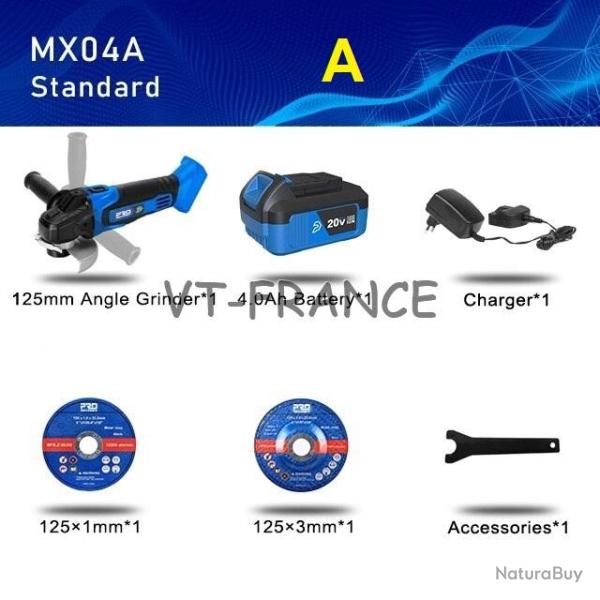 Meuleuse d Angle 125mm Pro Sans Fil 20/21V -A 20260729082517