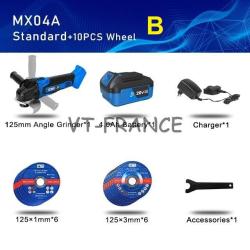 Meuleuse d Angle 125mm Pro Sans Fil 20/21V -B 20260729082517
