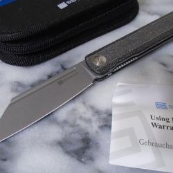 Couteau Sencut Bronte Front Black Manche Micarta Lame Acier 9Cr18MoV Manche IKBS Linerlock SA08A