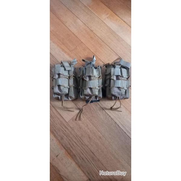 Lot 3 Porte chargeur double 5.56 + 9mm.Sur chaque on y intgre 2X 5.56mm et 1X9mm.Soit 6x5 56 +3x9mm