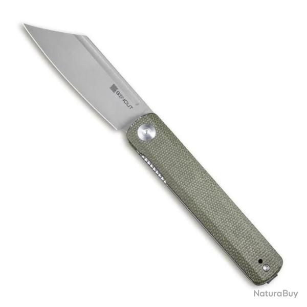 Couteau Sencut Bronte Front Green Manche Micarta Lame Acier 9Cr18MoV Manche IKBS Linerlock SA08B
