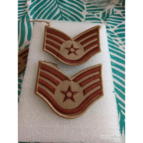 Lot de grades arme us usaf beige STAFF SERGEANT original