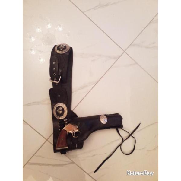 Holster Western Droitier + Revolver pour dcoration