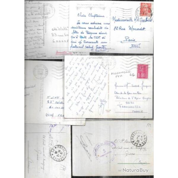 postes aux arm�es 9 cartes postales affranchies d'occupation de la ruhr � ffa