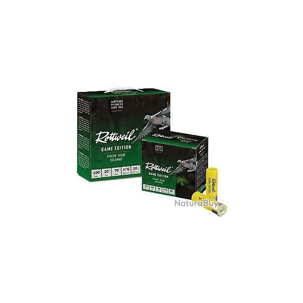 Pack munitions ROTTWEIL game �dition pigeon cal.20/70 30g n�6 par 100