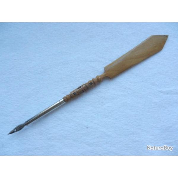 ancien porte plume ouvre lettres en bois