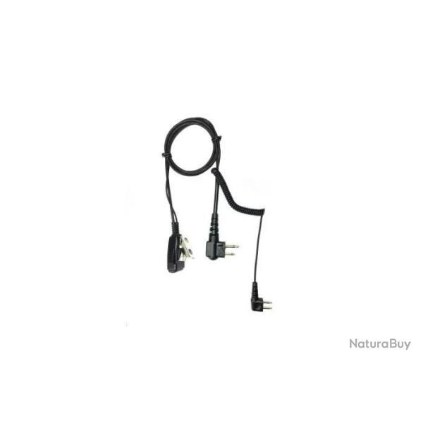 Cable Micro Pour Casque Peltor SportTac - Talkie Walkie Motorola et Midland G15