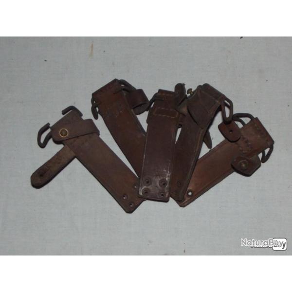 Partie cuir pour reparation fourreau baionnette 49/56, cuir brun.