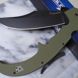 Couteau Cold Steel Cold Steel XL Espada OD Green Lame Acier S35VN Manche G10 Lockback CS62MGCODBK -