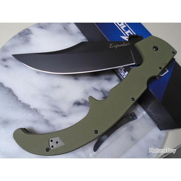 Couteau Cold Steel Cold Steel XL Espada OD Green Lame Acier S35VN Manche G10 Lockback CS62MGCODBK -