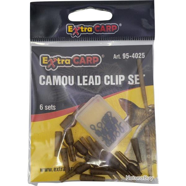 Camou Lead Clip Set ExtraCarp par 6
