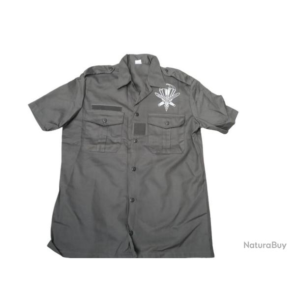 Chemise F1 kaki manches courtes avec s�rigraphie forces sp�ciales Tailles M/Medium 39/40