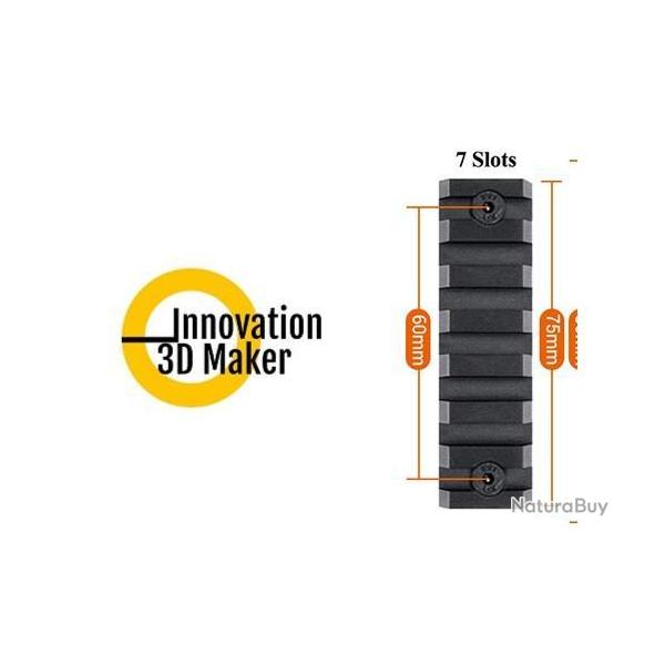 Rail M-Lok mlok en Nylon avec vis et �crou pour 7 emplacements